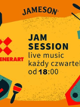 Colourful poster with information about the event and drawings of musical instruments.