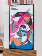 Photo of the place of the exhibition with one of the exhibition works.