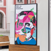 Photo of the place of the exhibition with one of the exhibition works.