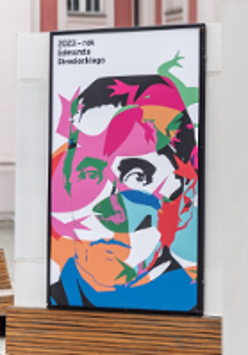 Photo of the place of the exhibition with one of the exhibition works.