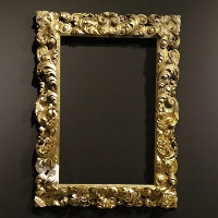 Photo of a golden frame of the picture