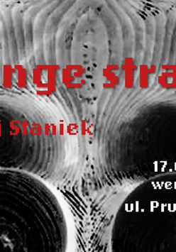 Exhibition poster: black and white abstract photo and information about the event.
