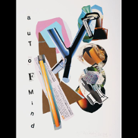 Exhbition poster: various colourful objects and the title of the exhibition.