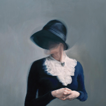 One of the exhibition paintings