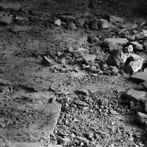 Black and white photo from the exhibition