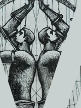 Black and white exhibituion poster.