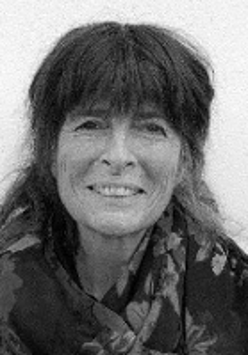 Black and white photo of the artist