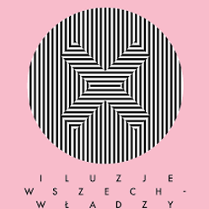 Exhibition poster: in a circle black and white vertical lines, in the middle of the circle the letter X filled with horizontal lines. Pink background and the exhibition title.