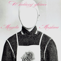 Exhibition poster: drawing of a woman; her face has no eyes, nose or mouth.