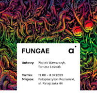 Exhibition poster: an abstract drawing showing numerous lines in red, green and yellow colours and information about the exhibition.