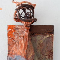 One of the exhibition works: picture joint with a small sculpture.