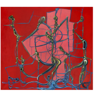 One of the abstract exhibition works.