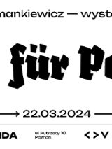 Black and white exhibition poster with its title and information about the event.