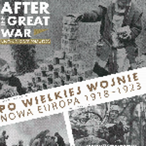 The poster contains the name of the exhibition in Polish and English, as well as photos. One shows children building a pyramid from packets of banknotes. In the second one, a group of people is bending over piles of bricks. The third photo shows a woman in fashionable clothes driving a car.