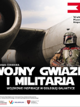 Exhibition poster - photo of a person in a helmet standing in front of a plane and information about the event.