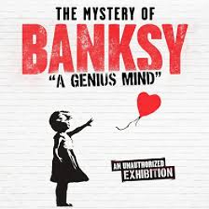 Exhibition poster in white, black and red colours: the title of the exhibition and a picture of a girl and a heart-shaped balloon.