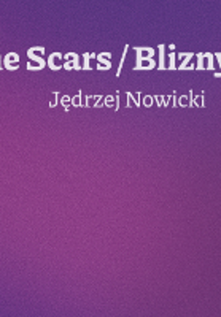 Exhibition poster - white lettering on the violet background