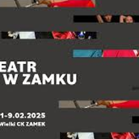 Exhibition poster: fragments of photos on dark grey background and information about the event.