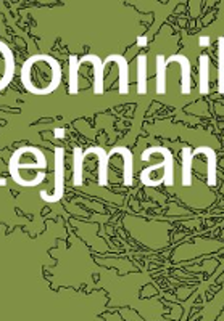 Exhibition poster with the name of the artist (white letters an green and black background).