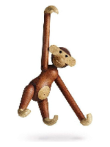 Picture of the toy monkey on white background.