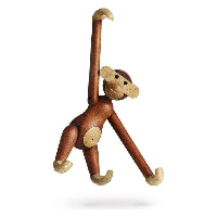 Picture of the toy monkey on white background.