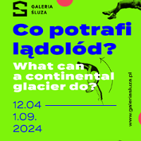 Exhibition poster with information about it: text on a bright green background