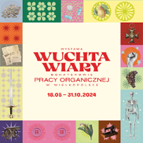 Colourful exhibition poster with information about the event.