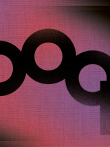 Exhibition poster: the title of the exhibition "Zooom" on a violet background.