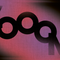 Exhibition poster: the title of the exhibition "Zooom" on a violet background.