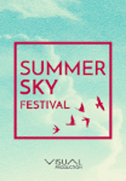 Poster of the event - red inscriptions on blue background