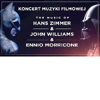 Concert poster - photo of Bat Man and Darth Vader and the title of the concert in the middle.