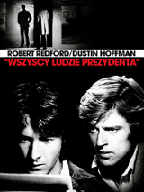 BLack and white poster: photo of two actors: Dustin Hoffman and Robert Redford.