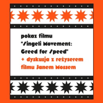 Poster with information about the eventt in white, orange and black colours.