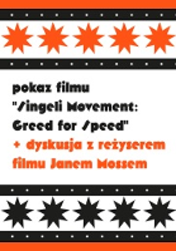 Poster with information about the eventt in white, orange and black colours.