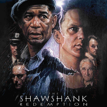 Film poster with drawings of main film characters.