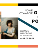Poster: on the left one of the exhibition paintings and on the right information about the event.