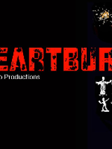 red word Heatrburn on the black background