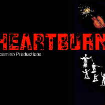 red word Heatrburn on the black background