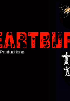 red word Heatrburn on the black background