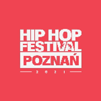 White captions (the title of the event) on red background