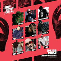 Poster with information about the event and small photos of performers.