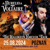 Event poster with information about it and photo of a man holding a halloween pumpkin.