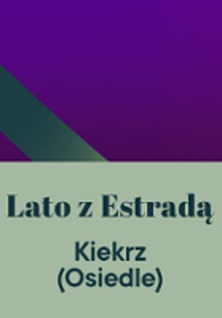 Poster in violet, green and red colours, in the middle the title of the series.