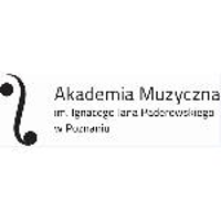 Logo of Akademia Muzyczna - black lettering on white background
