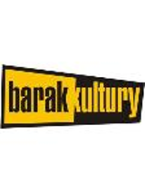 Black and orange lettering with the name "Barak Kultury"