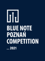 White inscriptions (the title of the event) on dark-blue background