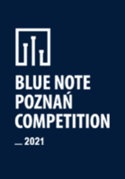 White inscriptions (the title of the event) on dark-blue background