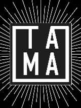 Black and white logo of the club - white text (the name of the club) in a frame on black background