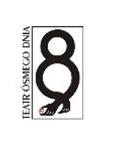Black and white logo of the Theatre: the name of the theatre and number 8 with hands.