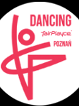 Red captions and a red graphic of a dancing figure on white background